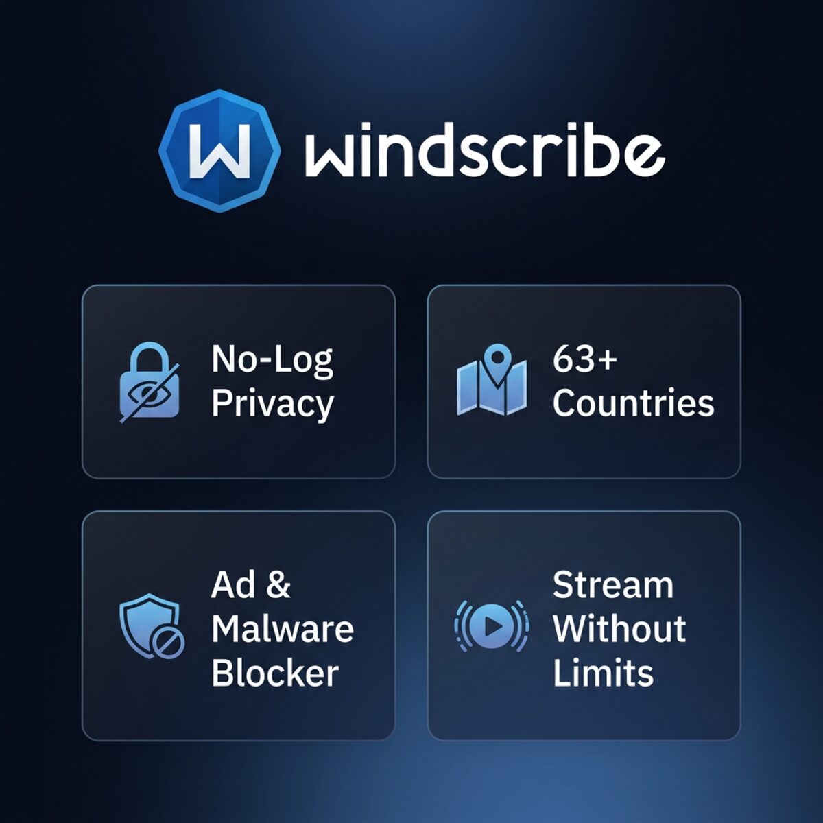 Windscribe VPN (1 Device) - Encrypted & Anonymous