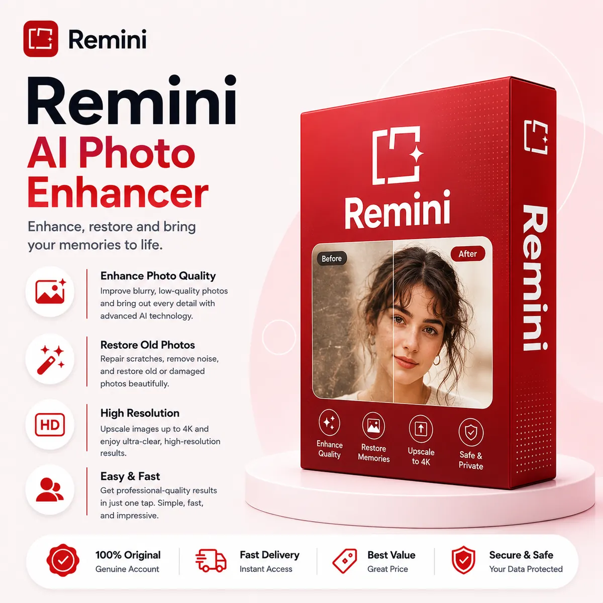 Remini Photo Enhancer Account