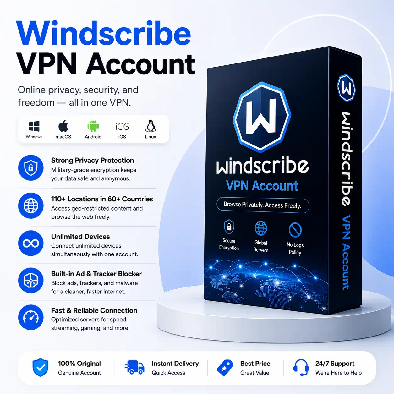 Windscribe VPN Encrypted & Anonymous