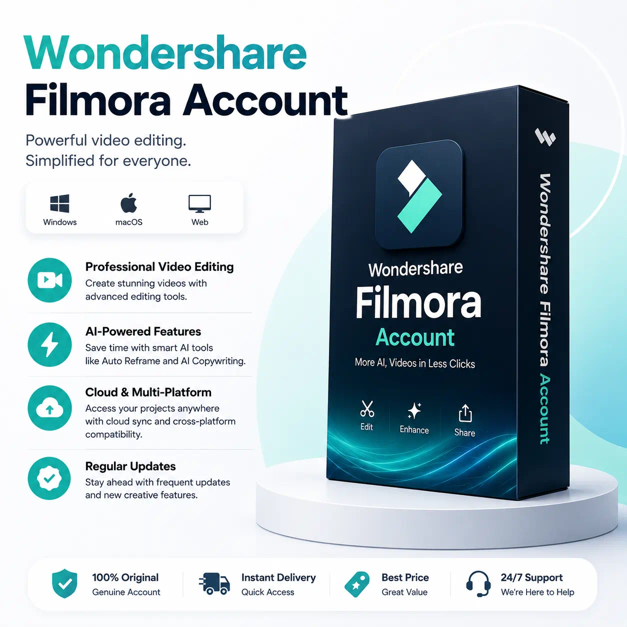 Wondershare Filmora Account - Easy Video Editing