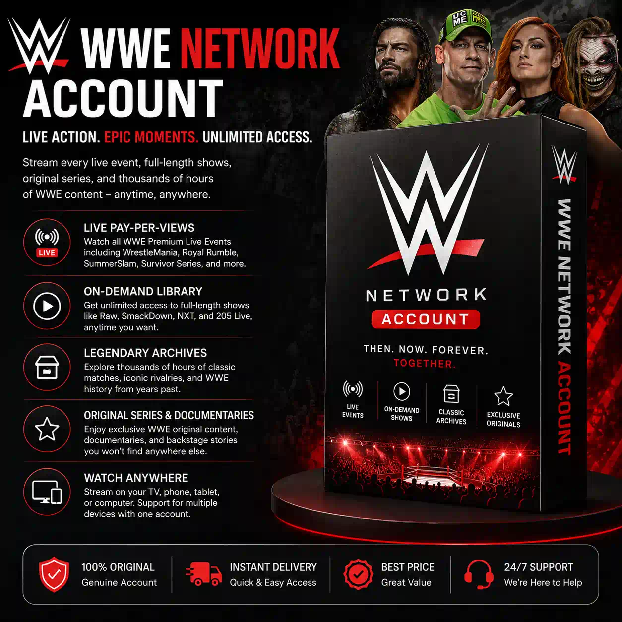 WWE Network Premium Account - Wrestling On-Demand